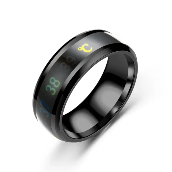 Titanium Steel Temperature Couple Ring Mood Emotion Feeling Intelligent Sensitive Rings For Women Men Waterproof Jewelry Gift - Image 5