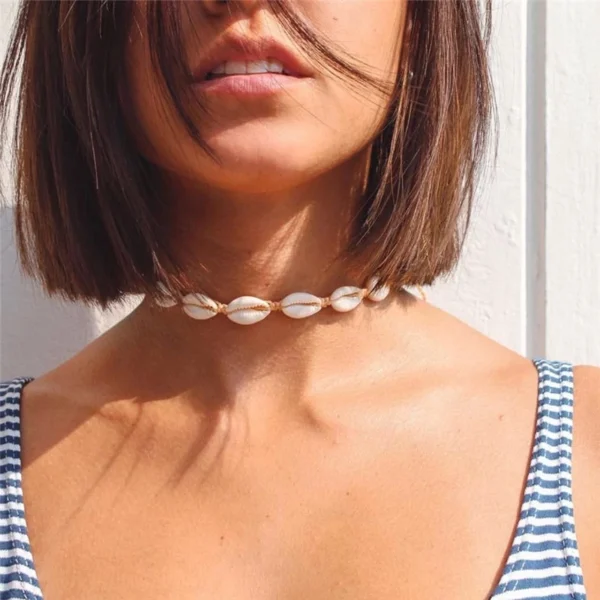 Bohemian Necklace Bracelet Handmade Rope Chain Natural Shell Charm Seashell Choker Summer Ocean Beach Boho Jewelry For Women Men - Image 2