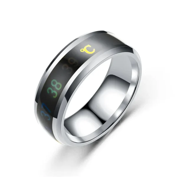 Titanium Steel Temperature Couple Ring Mood Emotion Feeling Intelligent Sensitive Rings For Women Men Waterproof Jewelry Gift - Image 4
