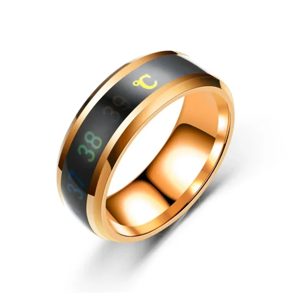 Titanium Steel Temperature Couple Ring Mood Emotion Feeling Intelligent Sensitive Rings For Women Men Waterproof Jewelry Gift - Image 3