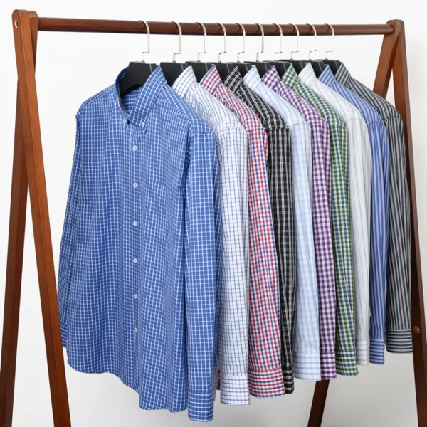 7XL 8XL 9XL 10XL 12XL Men's Plaid Shirt Elegant Classic Business Casual Brand Clothing 100% Cotton Comfortable Long Sleeve Shirt - Image 6