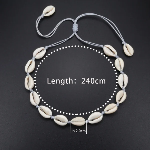Bohemian Necklace Bracelet Handmade Rope Chain Natural Shell Charm Seashell Choker Summer Ocean Beach Boho Jewelry For Women Men - Image 6