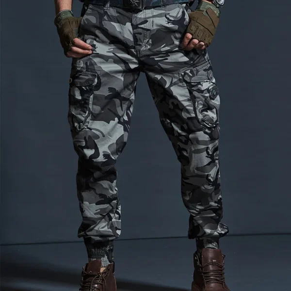 High-Quality Khaki Casual Pants Men Tactical Joggers Camouflage Cargo Pants Multi-Pocket Fashion Black Army Trousers Work Wear - Image 4