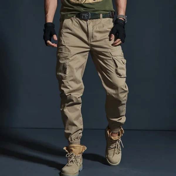 High-Quality Khaki Casual Pants Men Tactical Joggers Camouflage Cargo Pants Multi-Pocket Fashion Black Army Trousers Work Wear
