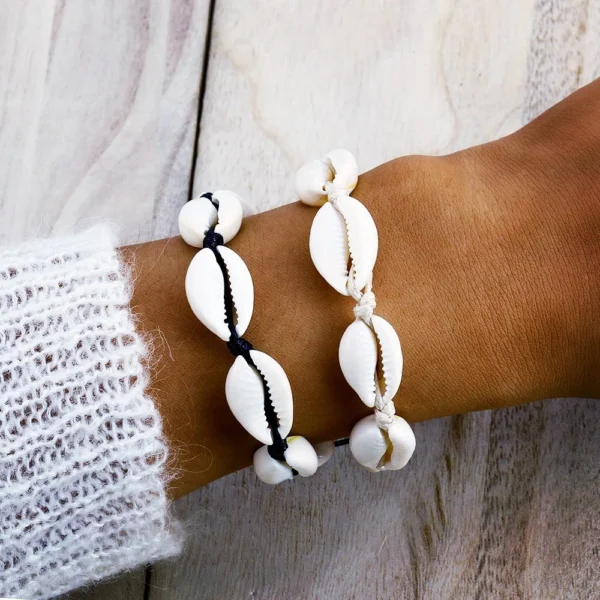 Bohemian Necklace Bracelet Handmade Rope Chain Natural Shell Charm Seashell Choker Summer Ocean Beach Boho Jewelry For Women Men - Image 3