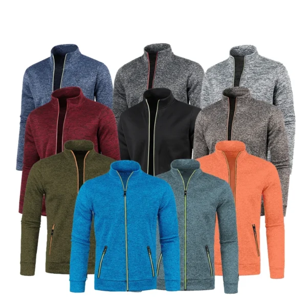Men Knit Cardigan Thick Fleece Sweater Slim Zip-Up Jacket Warm Jumper Winter Coat Casual Knitwear Sweatshirt Man Luxury Clothing - Image 2