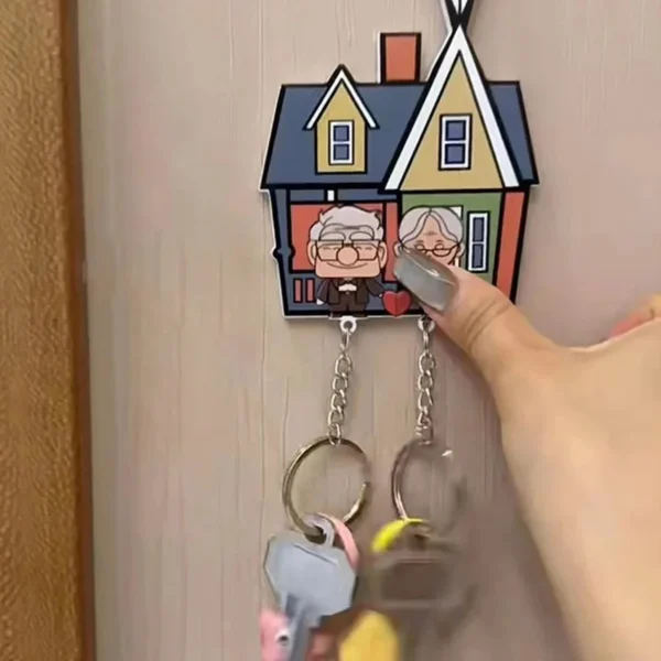 Couple Key Holder Shared Keychain Hanger Door Prevent Loss Key Pendant Lover House Up Moive Key Ring Home Decor For Girl Gift - Image 4
