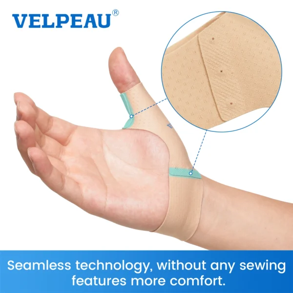 VELPEAU Elastic Thumb Support Brace for Arthritis, Tendonitis Pain Thumb Compression Sleeve Water-resistant and Breathable - Image 3