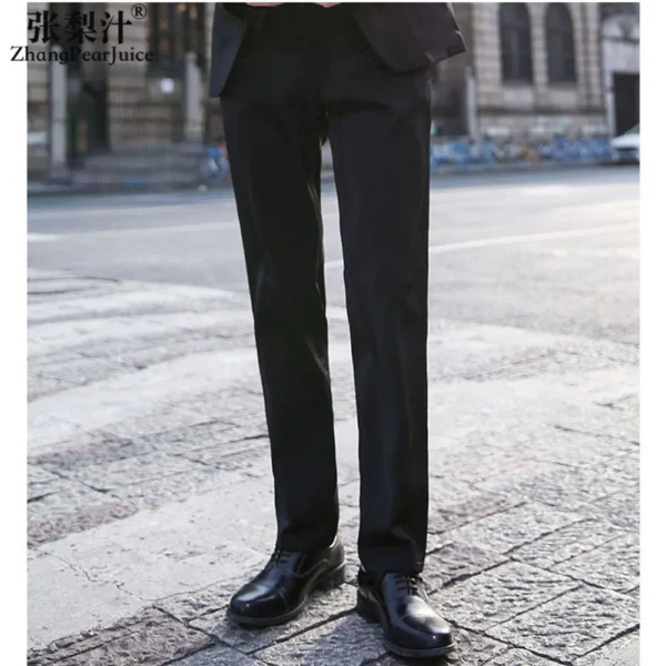 New Men Business Casual Suit Pants Men Solid Office Formal Trousers Mens Classic Style Suit Long Pants Plus Size