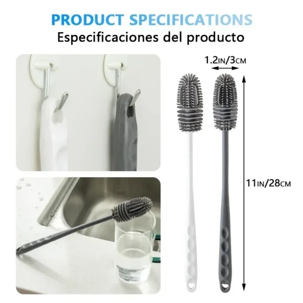 Silicone Bottles Brush Baby Bottles Clean Brushes Long Cleaning Brush Cup Brush for Scrubbing Useful Cleaning Product for Home - Image 6