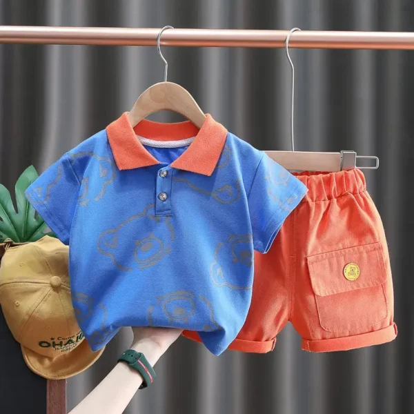 New Summer Baby Clothes Suit Children Boys Girls Cartoon Bear T Shirt Shorts 2Pcs/Set Toddler Casual Clothing Kids Tracksuits - Image 6