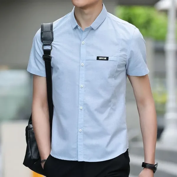 2025 New Summer Short-sleeved Shirt for Men Korean Formal Fashion Thin Shirt for Youth Casual Men's Inch Shirt - Image 3