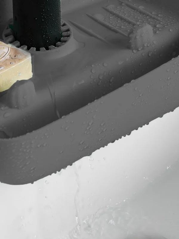 Household Silicone Sink Drain Rack Faucet Splash Proof Water Collecting Pad Sponge Rag Steel Wool Gadget Storage Box - Image 3