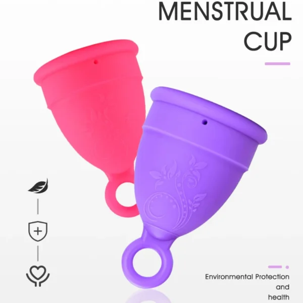 менструальная чаша Reusable Menstrual Disc for Women Feminine Lady Menstrual Disc Tail Flat-fit DesignSterilizing Silicone Cup - Image 4