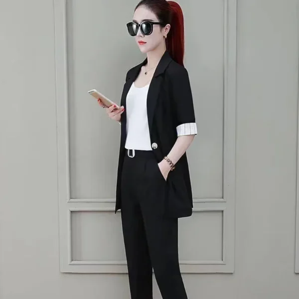 Spring Autumn Popular Women's Suit Set Three Pieces Fashionable Elegant Summer New Arrival Professional Clothing Outerwear - Image 4