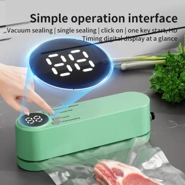 Portable USB charging vacuum sealer - a multifunctional food sealer with sealing, external suction, and inflation functions, - Image 3
