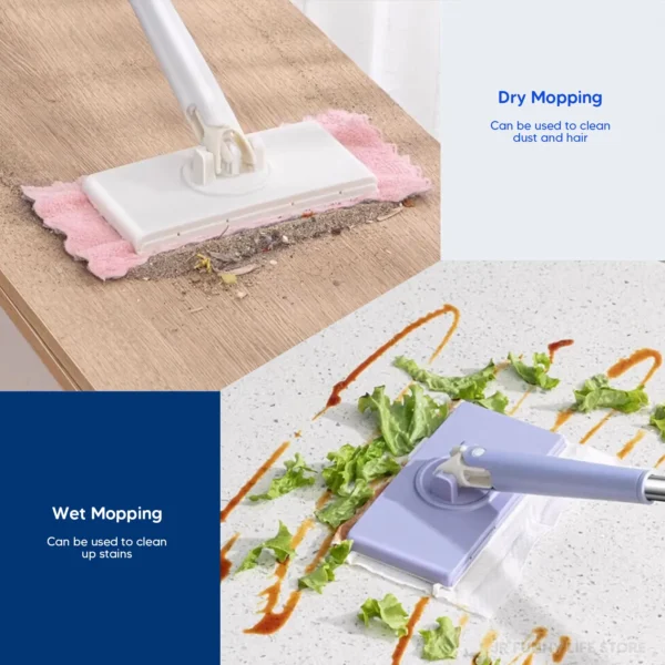 Hands-Free Cleaning mop For Floor/Window 360°Rotation Mini Mop For Wet Wipes Household Kitchen Cleaning Tool - Image 6