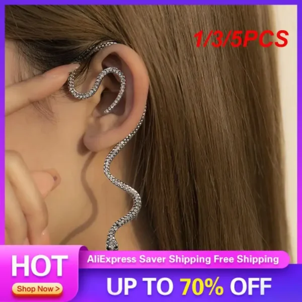 1/3/5PCS Vintage European And American Style Statement Accessory Retro-style Ear Hook Exaggerated Luxurious Must-have 3d Snake