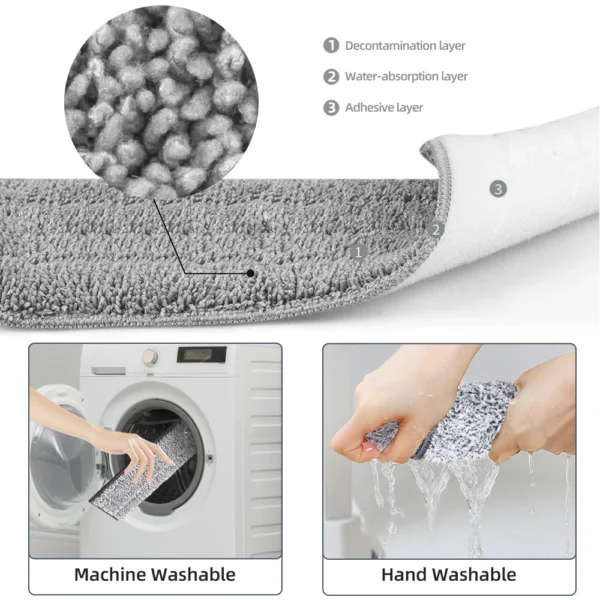 Hand Free Flat Floor Mop And Bucket Set For Professional Home Floor Cleaning System With Washable Microfiber Pads For Hardwood - Image 6
