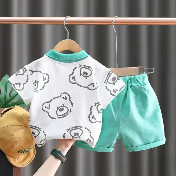 New Summer Baby Clothes Suit Children Boys Girls Cartoon Bear T Shirt Shorts 2Pcs/Set Toddler Casual Clothing Kids Tracksuits - Image 4