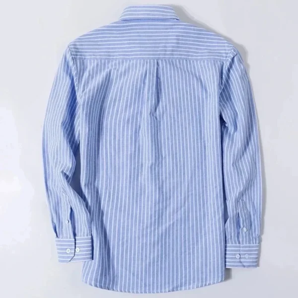 Quality 100% Cotton Oxford Shirt For Mens Long Sleeve Casual Business Regular-Fit Formal Dress Shirts Social Blouse Male Clothes - Image 4