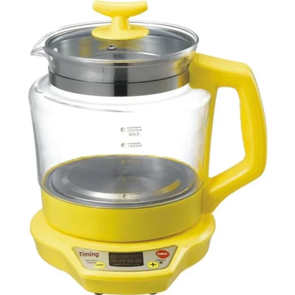 Classic 2L Multifunctional High Borosilicate Glass Health Care Pot Smart Timer Healing Soup Pot Boiler Pot For Home Use
