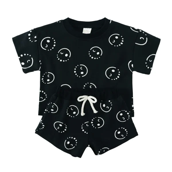 100% Cotton Kids Summer Clothing Sets Children Casual Suit Girls Boys Short Suits Baby Outfits for 1-8years - Image 2