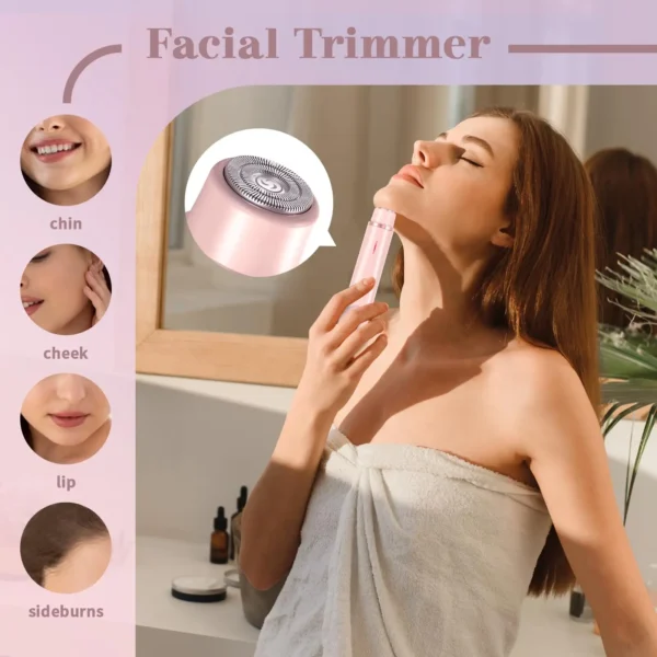 Electric Shaver for Women Waterproof Wet & Dry Hair Razors 2 in 1 Double Head Dual Bikini Hair Trimmer Detachable Head Shaver - Image 4