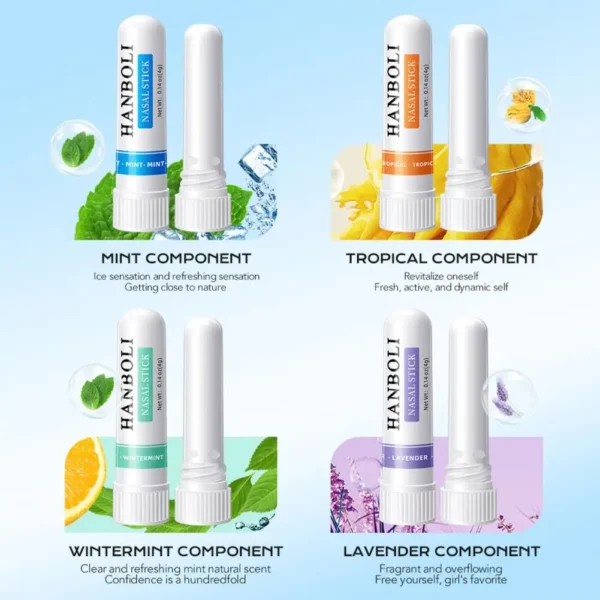 4Pcs Essential Oil Nasal Stick Peppermint Wintermint Lavender Flavor Daily Refreshment Fatigue Relief Aromatherapy Inhaler Stick - Image 5