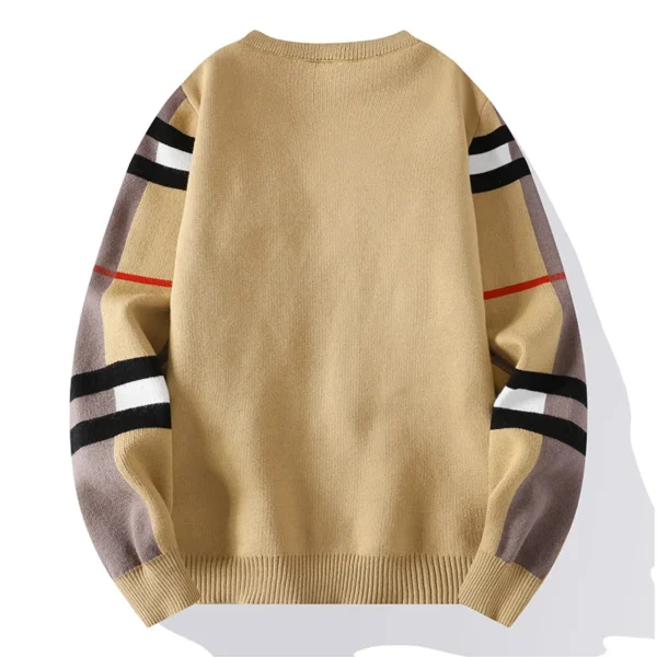 2024 New Autumn/Winter Fashion Luxury Men's Classic Casual Stripe Checkered Pullover Men's Business Brand Soft and Warm Sweater - Image 2