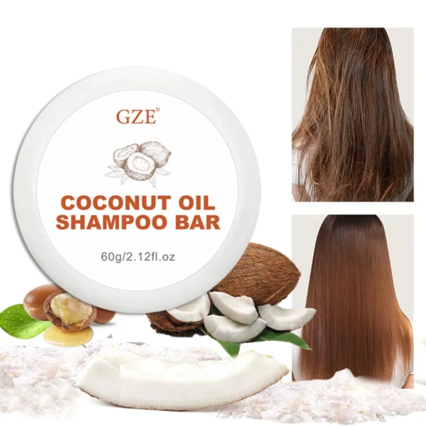 GZE Coconut Oil Shampoo Bar, Moisturizing Bar Shampoo for Dry Hair - Image 2