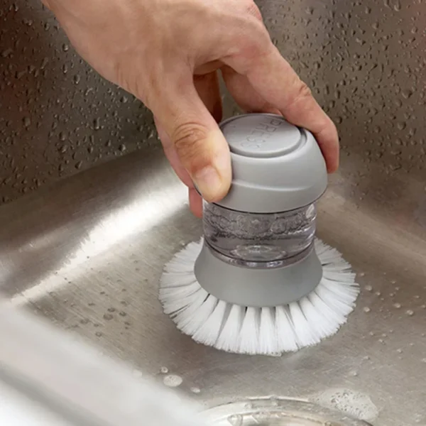 Dish Brush with Soap Dispenser Multi Use Soap Dispensing Scrub Brush for Household Universal Kitchen Dish Palm Brush with Tary - Image 4
