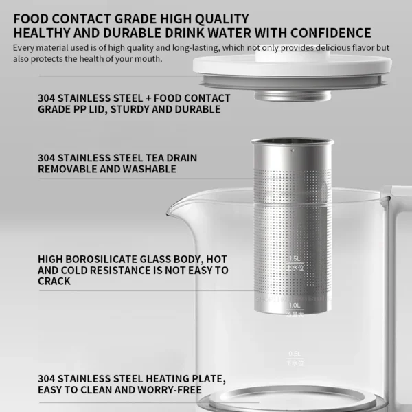 NEW XIAOMI MIJIA Multifunctional Health Pot Electric kettle N1 Household Appliances 800W 304 Stainless Steel Heat Preservation - Image 3
