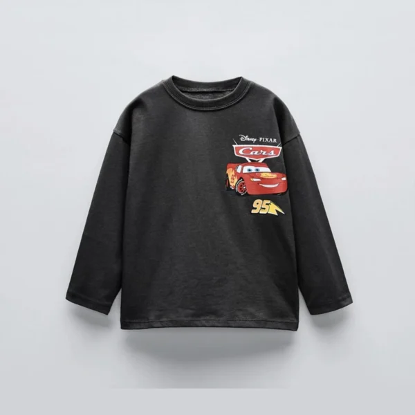 Spring Fall Kids Clothing Long Sleeve Tees Tops Printed Cartoon Car Baby Boys Crewneck Pullover Base Shirt Children's Clothes - Image 2