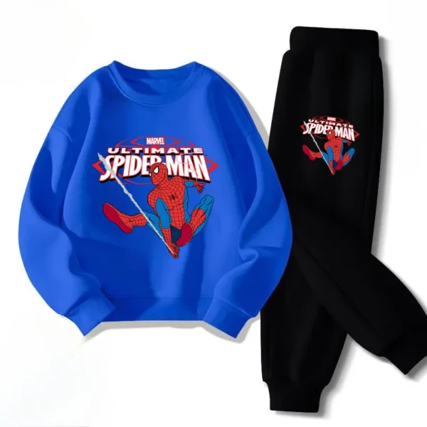 Spring New Children's Casual Clothing Sets Anime Spiderman Boys Pullover Long Pant Two Piece Suit Disney Kids Sweatsuit - Image 2