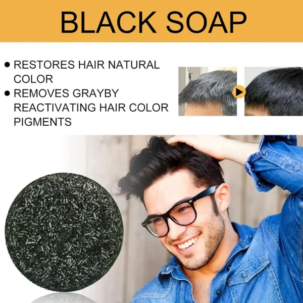 Grey Coverage Bar Shampoo Repair Gray White Hair Color Treatment Smoothing Nourishing Anti Dandruff Natural Hair Darkening Soap - Image 5