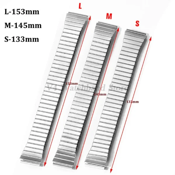 22mm S M L Expansion Watchband Elastic Stainless Steel Watch Strap Women and Men Watch Accessories Belt Metal Stretch Bracelet - Image 2
