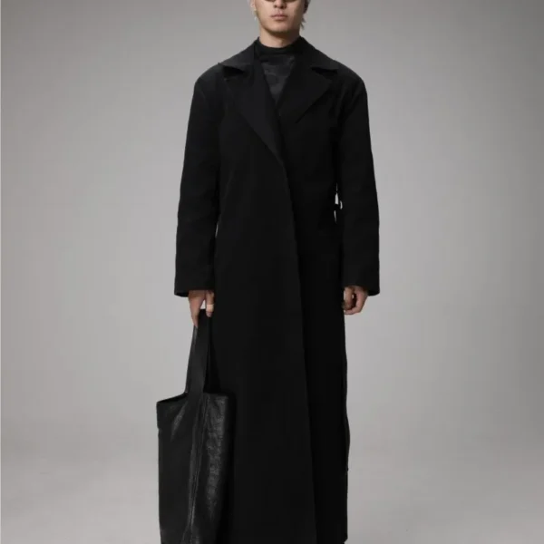 Washed Dark High-Grade Wasteland Style Ultra-Long Trench Coat for Men and Women