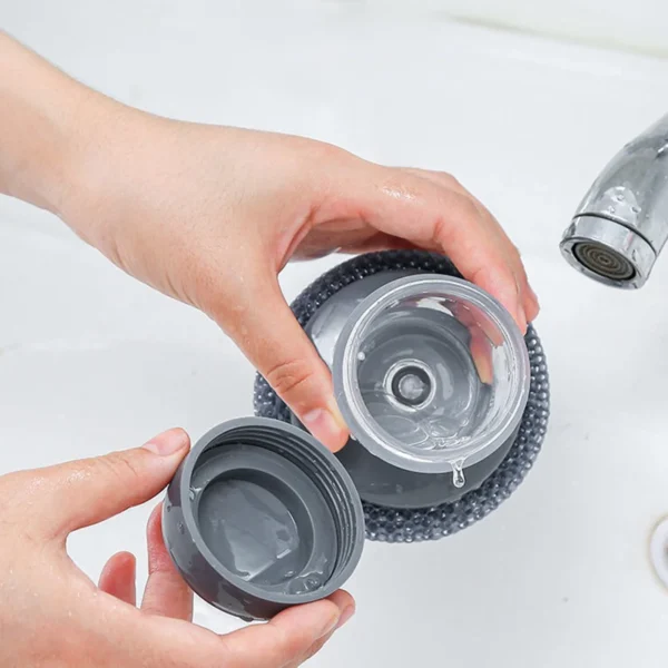 Kitchen Soap Dispensing Dishwashing tool Cleaning Brushes Easy Use Scrubber Wash Clean Tool Soap Dispenser Brush Gadgets - Image 5