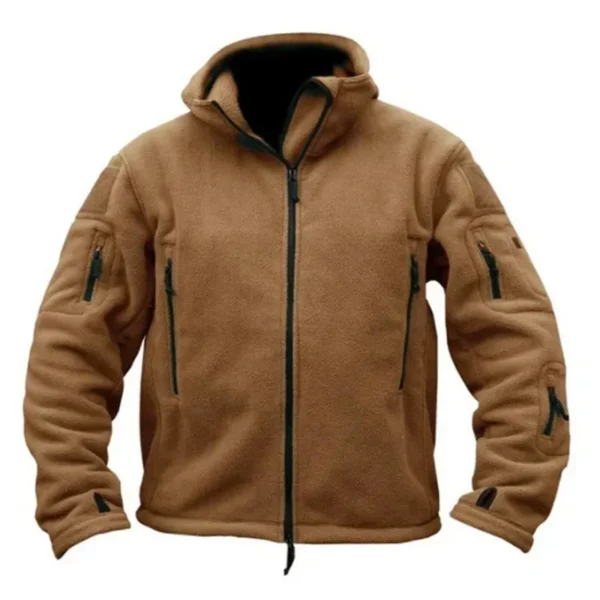 Prowow New Men's Outdoor Warm Fleece Jacket For Foreign Trade Cold Proof Charge Jacket Solid Color Hooded Jacket - Image 2