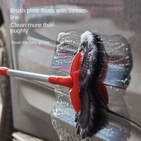 Car Washing Mop with Rotating Double Brush Head Telescopic Retractable Design Double Layer Car Wash Brush for Easy Cleaning - Image 5