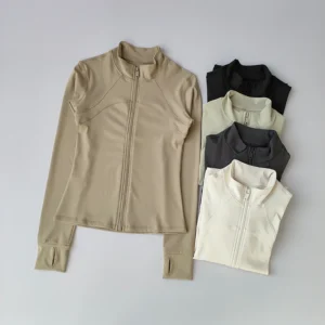 Yoga Suit for Women, High-End Standing Collar Sports Jacket, Running Training Fitness Top