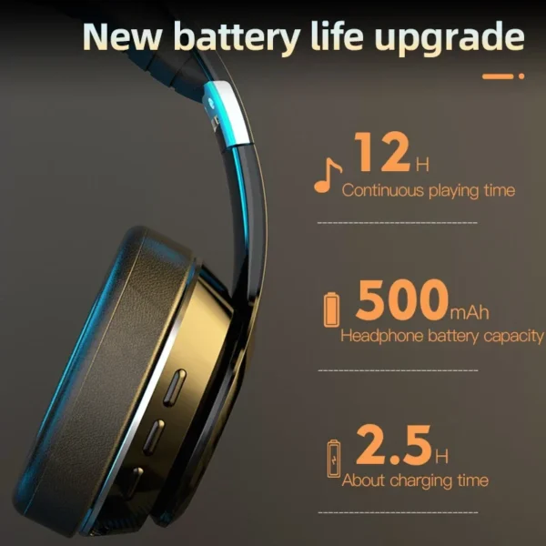 Lenovo Wireless HiFi Earphones – Bluetooth 5.0, Over-Ear, TF Card/FM Radio Support for Phones & PCs - Image 5