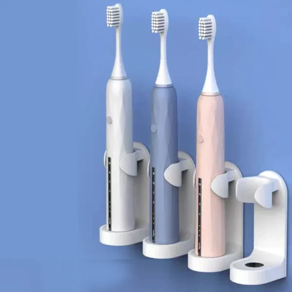 Wall-Mounted Electric Toothbrush Holder Plastic Tooth Brush Rack Razor Hook Storage Shelf Space Saving Home Bathroom Accessories - Image 2
