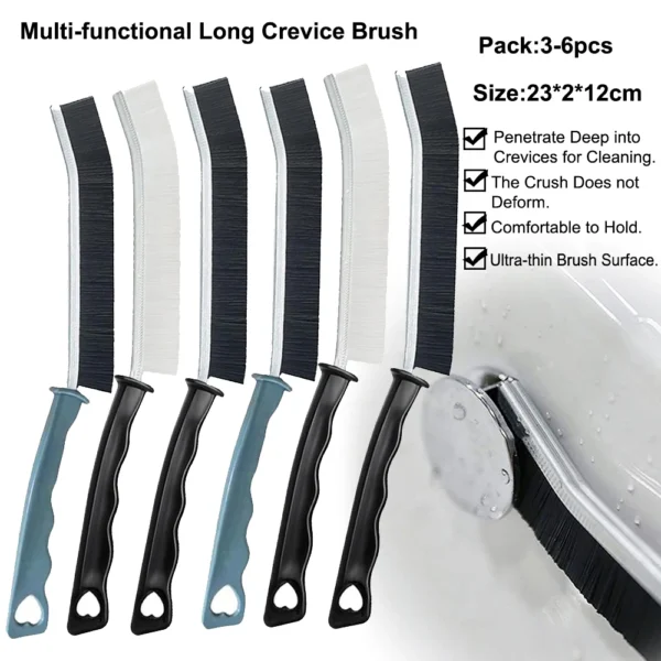 3-6Pcs Hard Bristle Crevice Cleaning Brush for Household Use Bathroom Kitchen Scrub Brush for Shower Tile Skinny Gaps Clean Tool