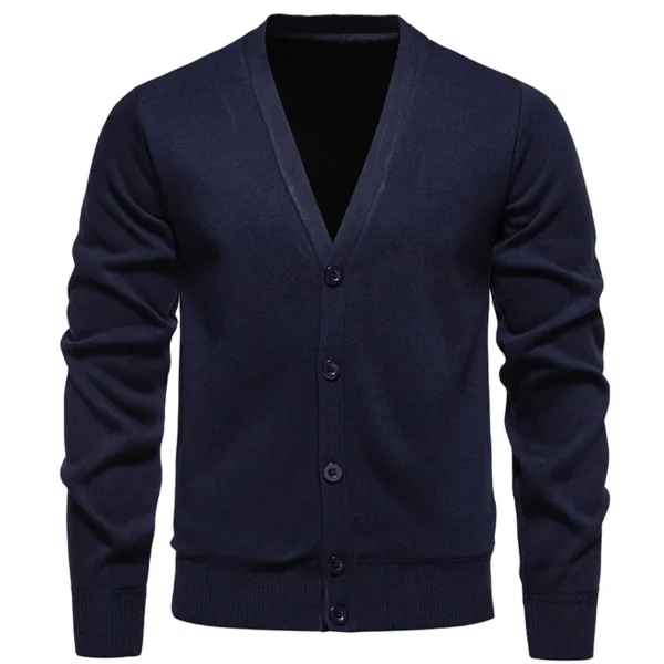 2024 Men Sweater Cardigan Business Casual Classic V-neck Solid Color Cardigan Men Sweater Korean Fashion Trend Knitwear Sweater - Image 2