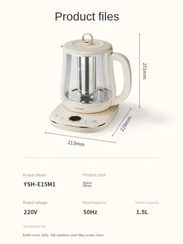 Bear Health Pot Household Kitchen Appliances Multi-Functional Office Small Glass Tea Maker Tea Kettle Teapot HealthCare Pot - Image 6