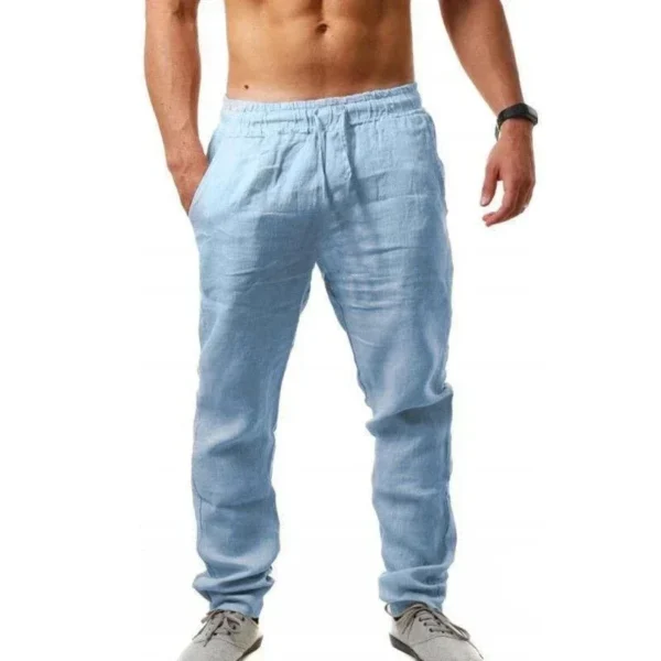 2024 Spring/Summer New Men's Cotton Linen Pants Summer Fashion Casual Solid Color Loose Plus Size M-4XL - Image 6
