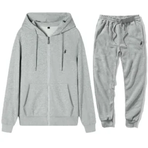 Fashionable Men’s and Women’s Embroidered Zipper Hoodie and Pants Set