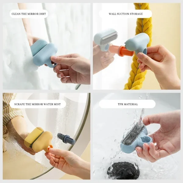 Bathroom Mirror Cleaner Holder Hook Kitchen Window Cleaner Car Glass Shower Defogging Squeegee Window Glass Wiper Scraper - Image 3
